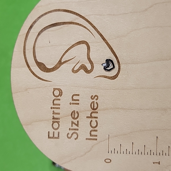 💥LAST PAIR💥Tiny Hollow Hearts, Gun Metal - Picture 5 of 5